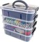 Bins & Things Stackable Storage Container with 2 Trays - Gray Craft Storage/Craft Organizers and Bead Organizer Box/Art Supply